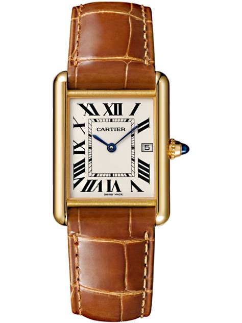 catier watches|cartier gold leather watch.